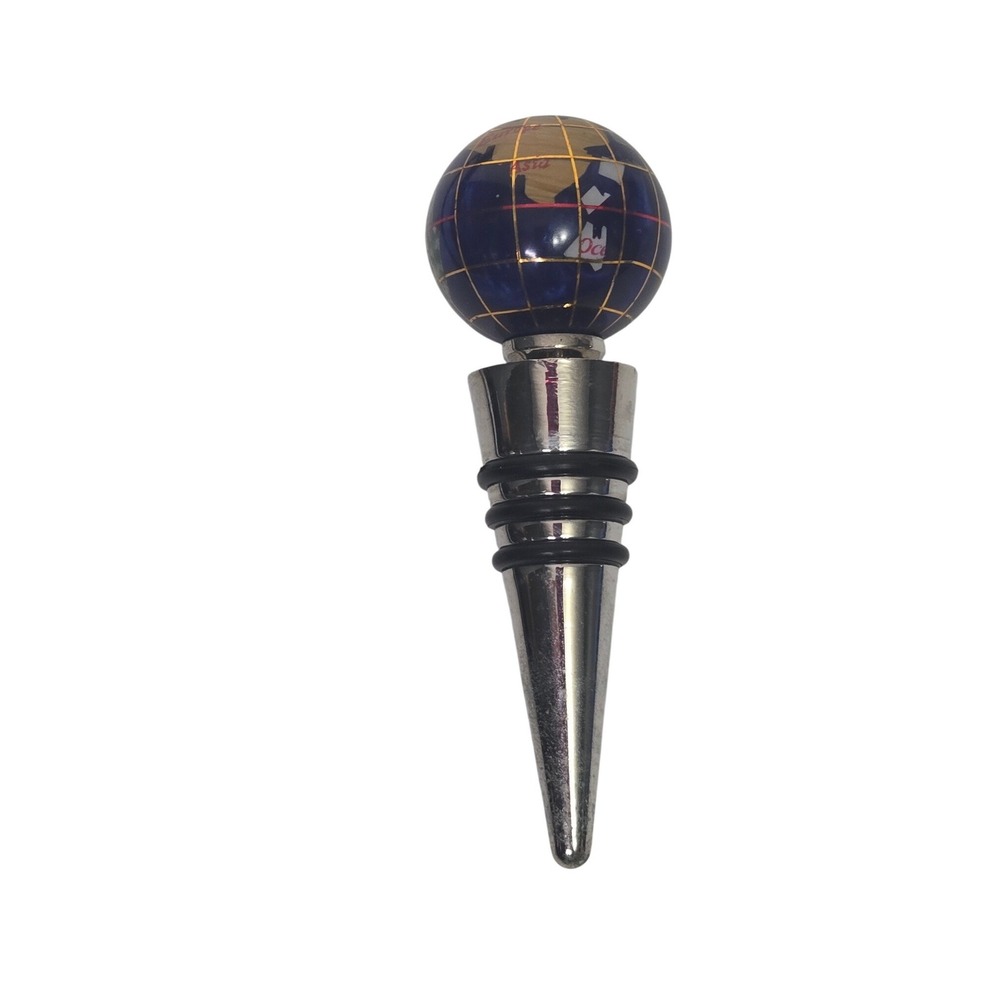 Unbranded Wine Stopper Blue Gemstone Lapis Globe Silver Tone Metal